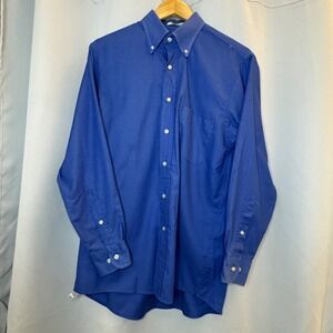 Van Heusen Oxford Dress Shirt Button Down Long Sleeve Blue 32/33 Mens‎ 15 1/2